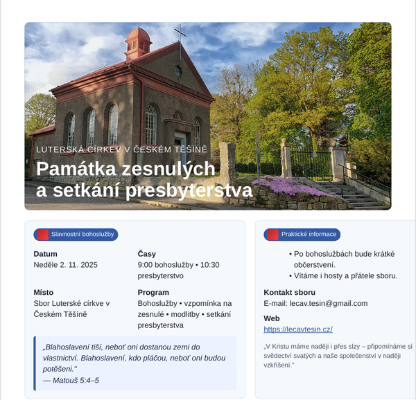 Památka zesnulých 2.11.2025